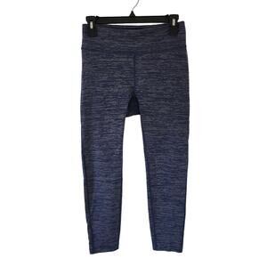 Outdoor Voices Womens Leggings Medium Blue Striped Stretchy Cropped Ankle Pants
